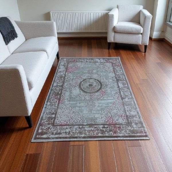 سجادة جرين ستار خامة لامعة 160*220سم رمادى فى كشمير